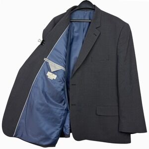 Oak Hill Mens 56R WOOL Blend Perfect Fit DXL Blazer Sport Coat Suit Jacket Gray